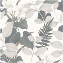 Casadeco|Oriental floral wallpaper with blue and white Asian lilies|Floral
