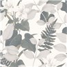 Casadeco|Oriental floral wallpaper with blue and white Asian lilies|Floral