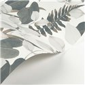 Casadeco|Oriental floral wallpaper with blue and white Asian lilies|Floral