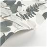 Casadeco|Oriental floral wallpaper with blue and white Asian lilies|Floral