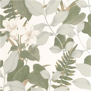 Casadeco|Papier peint floral moderne avec lys asiatiques noirs|Floral