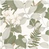 Casadeco|Papier peint style oriental avec lys asiatiques irisés blancs et verts|Floral