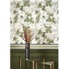 Casadeco|Orientalische Tapete mit irisierenden asiatischen Lilien in Weiß und Grün|Blumen
