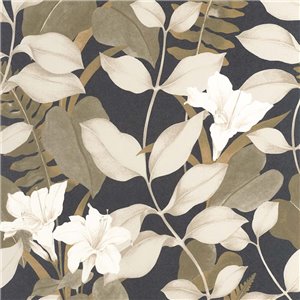 Rasch|Papier peint fleuri Boho gris clair|Floral