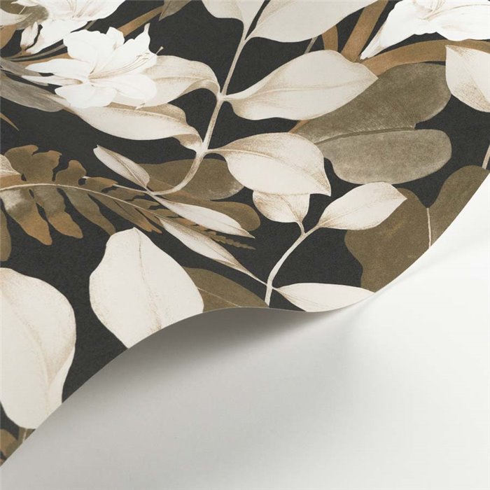 Casadeco|Papier peint floral moderne avec lys asiatiques noirs|Floral