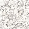 Casadeco|Black and white floral wallpaper with lemon tree engraving|Floral