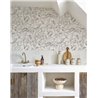 Casadeco|Black and white floral wallpaper with lemon tree engraving|Floral