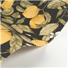 Casadeco|Papier peint avec fleurs de citronnier et citrons jaunes sur fond noir|Floral