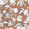 Casadeco|Lemon tree floral wallpaper with orange background|Floral