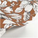 Casadeco|Lemon tree floral wallpaper with orange background|Floral