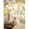 Casadeco|Papier peint floral avec citrons, idéal pour cuisine|Floral
