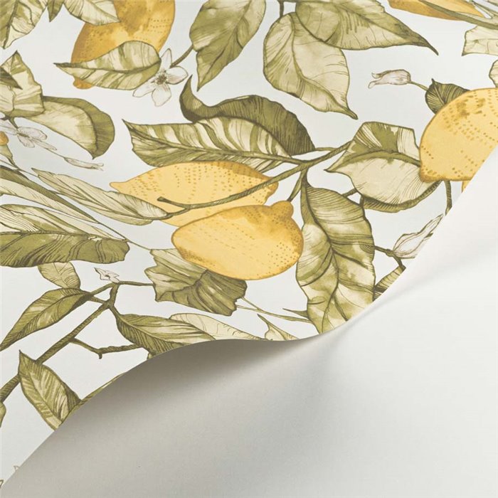 Casadeco|Papier peint floral avec citrons, idéal pour cuisine|Floral