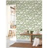 Casadeco|Papier peint floral avec citronnier en fleurs vert|Floral