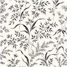Casadeco|White wild plant wallpaper with quaking grass, larkspur and timothy|Floral