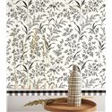Casadeco|Papier peint plantes sauvages blanches avec brize, dauphinelle et fléole|Floral