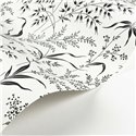Casadeco|White wild plant wallpaper with quaking grass, larkspur and timothy|Floral