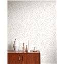 Casadeco|Weiße und beige Tapete mit Wildblumen aus der Wiese|Blumen
