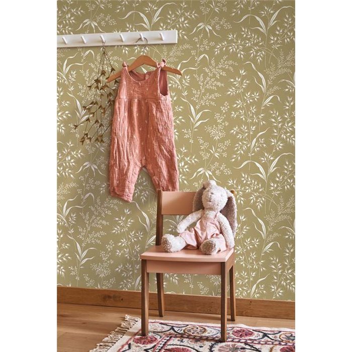 Casadeco|Tapete mit kleinen, gelben Wildblumen|Blumen