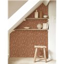 Casadeco|Papier peint fleurs de campagne sauvages orange|Floral