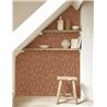 Casadeco|Orange wild countryside flower wallpaper|Floral