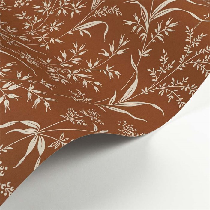 Casadeco|Papier peint fleurs de campagne sauvages orange|Floral
