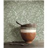 Casadeco|Green background wild flower wallpaper|Floral