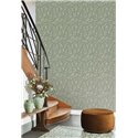 Casadeco|Papier peint fleurs sauvages sur fond vert|Floral