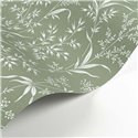 Casadeco|Papier peint fleurs sauvages sur fond vert|Floral