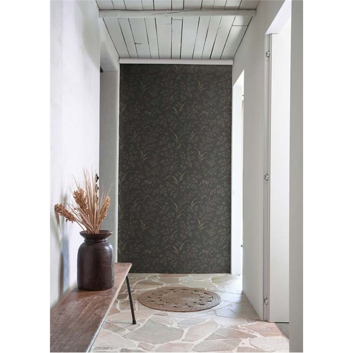 Casadeco|Tapete mit schwarzen Wildblumen vom Land|Blumen