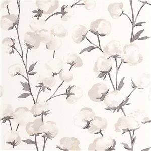 Casadeco|Floral wallpaper with coral-colored Japanese water lilies|Japanese Flowers
