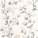Casadeco|Watercolor wallpaper with white cotton flowers|Floral