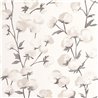 Casadeco|Watercolor wallpaper with white cotton flowers|Floral