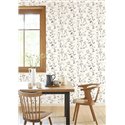 Casadeco|Watercolor wallpaper with white cotton flowers|Floral