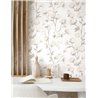 Casadeco|Romantic wallpaper with white cotton flowers|Floral
