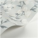 Papel pintado floral para dormitorio con flor de algodón azul pastel - Casadeco Soliflore 200296226