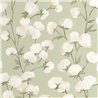 Casadeco|Green watercolor flower wallpaper with cotton buds|Floral
