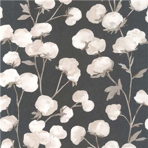 Papeldecor|Papier peint grandes fleurs aquarelle beige pastel|Aquarelle