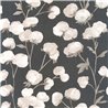 Casadeco|Schwarze florale Tapete mit weißen Baumwollknospen|Blumen