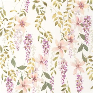 Casadeco|Wisteria flower and climbing plant wallpaper|Floral