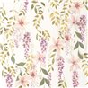 Casadeco|Papier peint avec plantes grimpantes et fleurs blanches et violettes|Floral