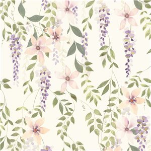 Casadeco|Papier peint branches de pommier en fleurs de printemps|Floral