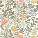 Casadeco|Papier peint floral avec lys, œillets et fougères|Floral