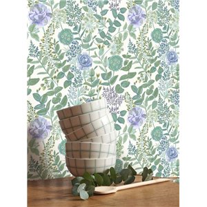 Papeldecor|Papier peint Urban Jungle feuilles de palmier crème vert|Floral 2