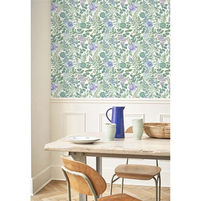 Casadeco|Papier peint fleurs d'œillets, primevères et lys des steppes|Floral