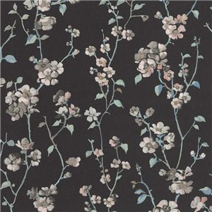 Rasch|Papier peint fleuri Boho gris clair|Floral