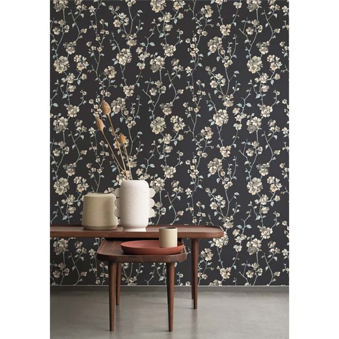 Casadeco|Wallpaper with blooming spring apple tree branches|Floral