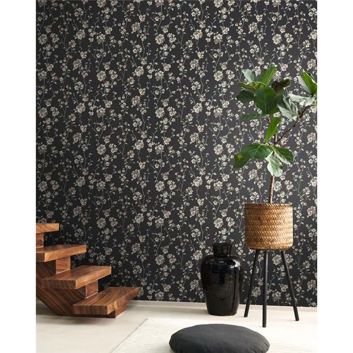 Casadeco|Papier peint branches de pommier en fleurs de printemps|Floral
