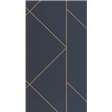 Casadeco|Modern blue wallpaper with metallic gold geometric design|Modern