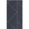 Casadeco|Modern blue wallpaper with metallic gold geometric design|Modern