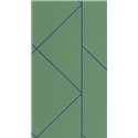 Papel pintado geométrico verde con líneas gráficas azul brillante - Casadeco Alchimie 89907622